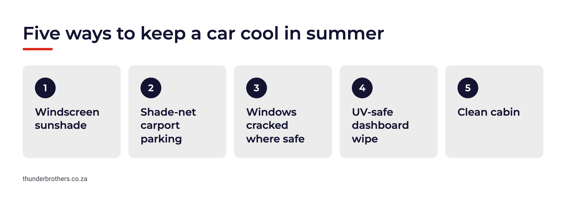 Five ways to keep a car cool in summer